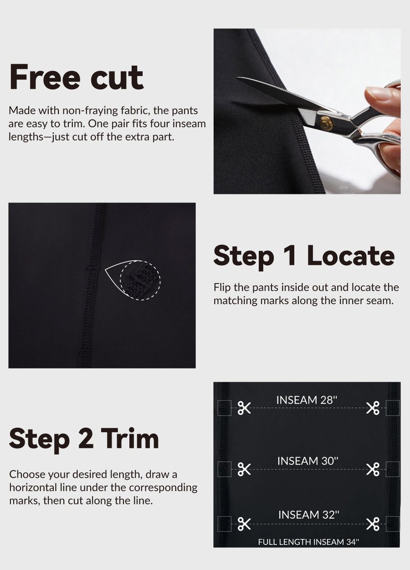 Safort Women's Yoga Pants Straight Leg Yoga Dress Pants 28"/30"/32"/34" Long Tall Inseam Stretch Slacks with Pocket for Workout 34'', Black, XXL - Image 4